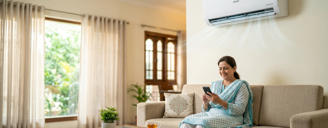 Smart split unit used to reduce inverter AC bill in a modern home.