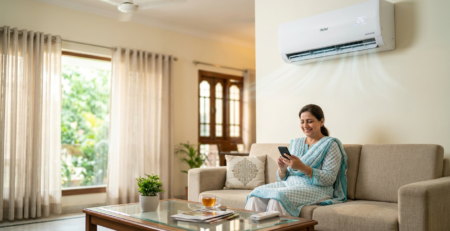 Smart split unit used to reduce inverter AC bill in a modern home.