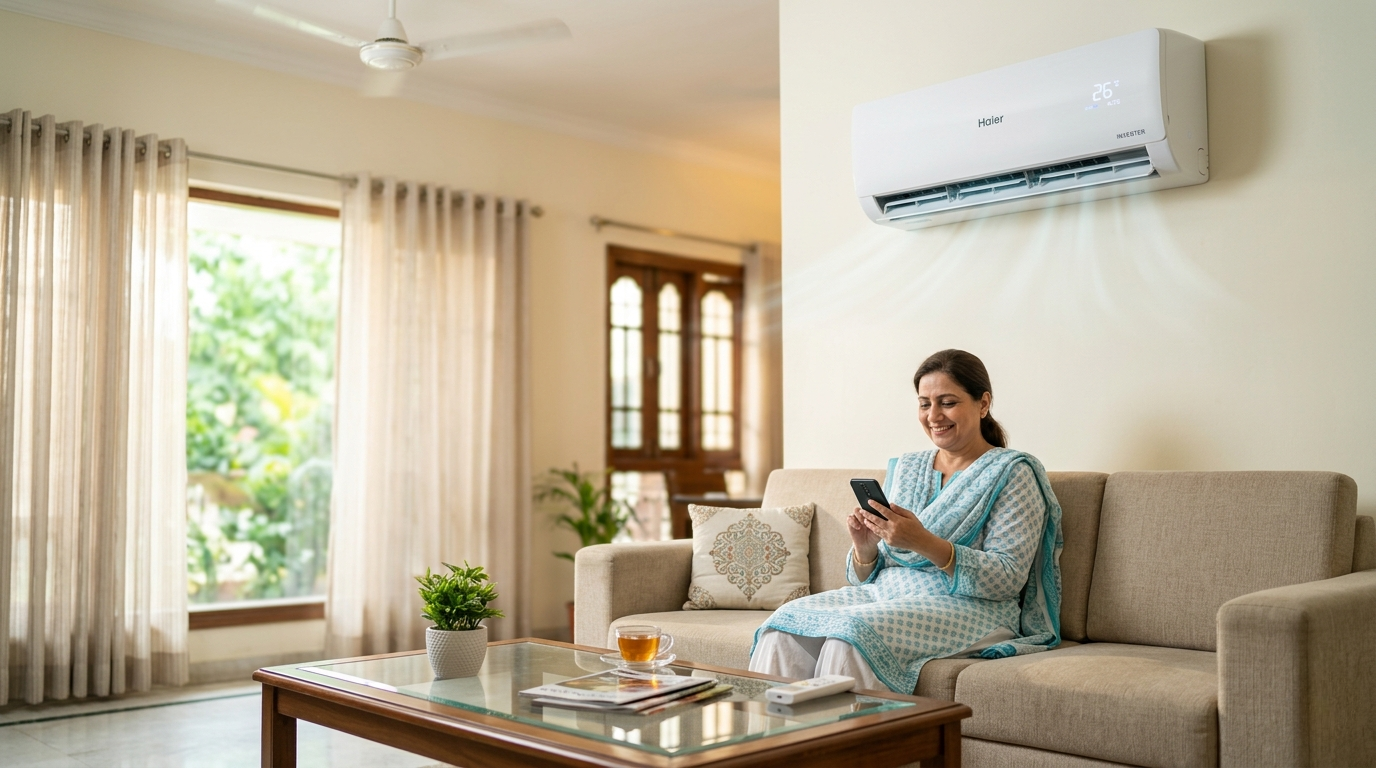 Smart split unit used to reduce inverter AC bill in a modern home.